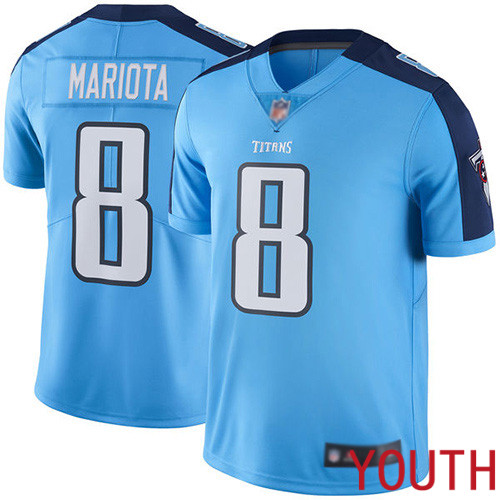 Tennessee Titans Limited Light Blue Youth Marcus Mariota Jersey NFL Football #8 Rush Vapor Untouchable->youth nfl jersey->Youth Jersey